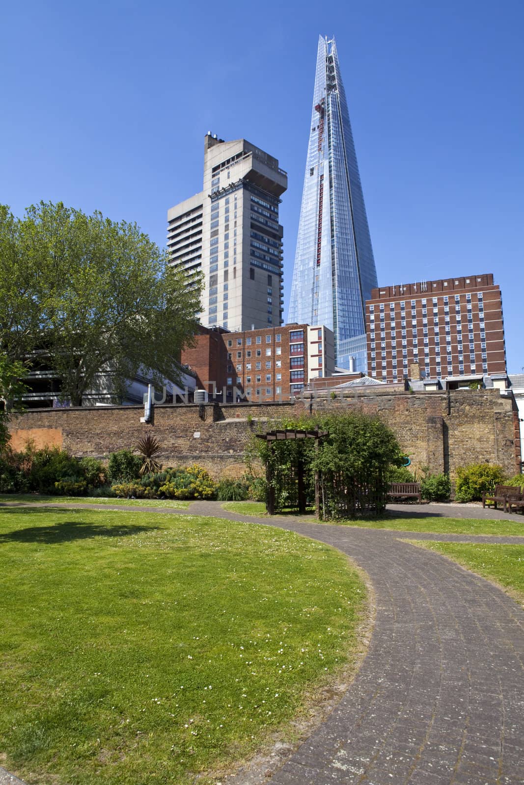 View of the Shard building in London.