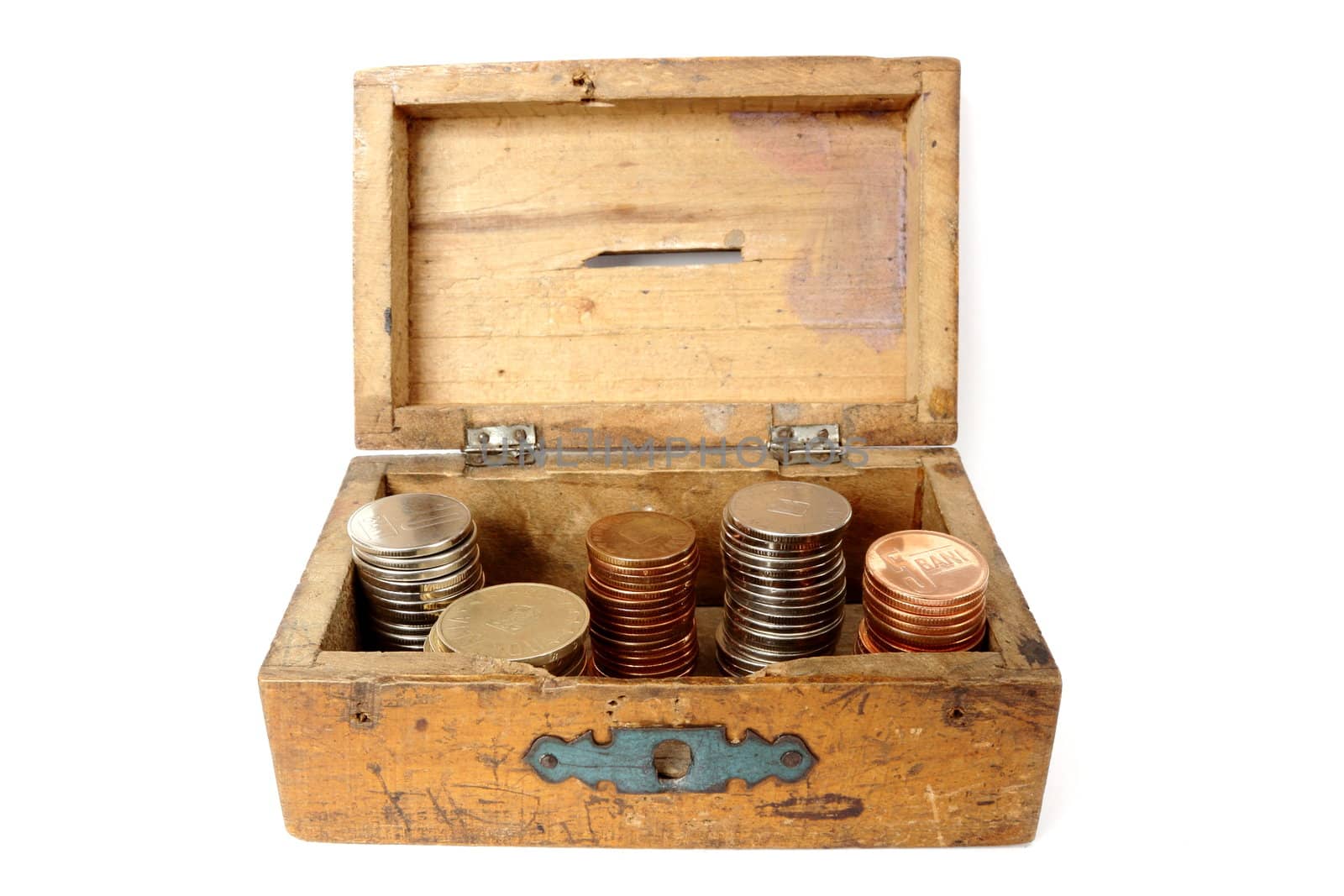 old wooden moneybox by taviphoto