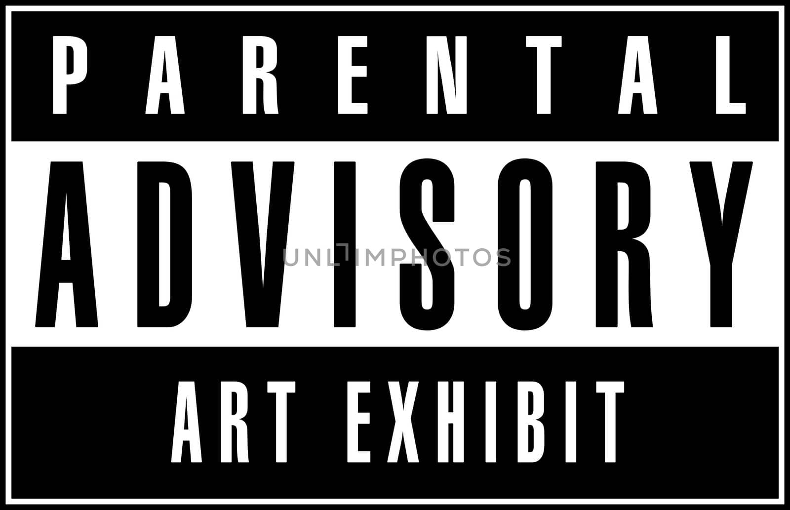 a black and white parental advisory logo. Logo is 100% created by me.