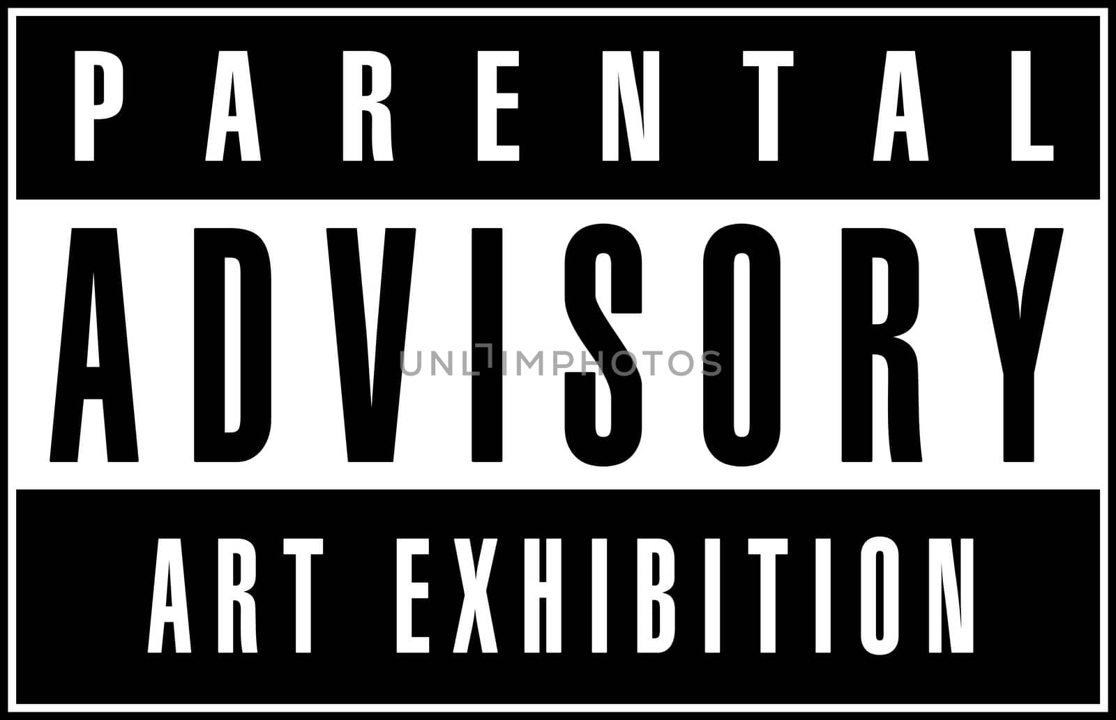 a black and white parental advisory logo. Logo is 100% created by me.