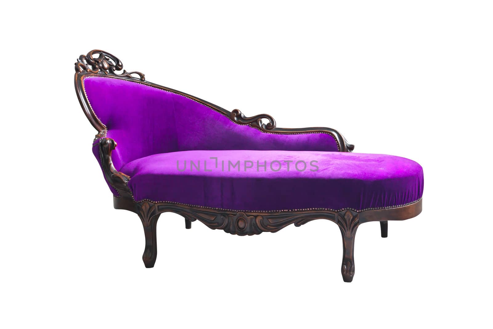 luxury purple sofa isolated with clipping path by tungphoto