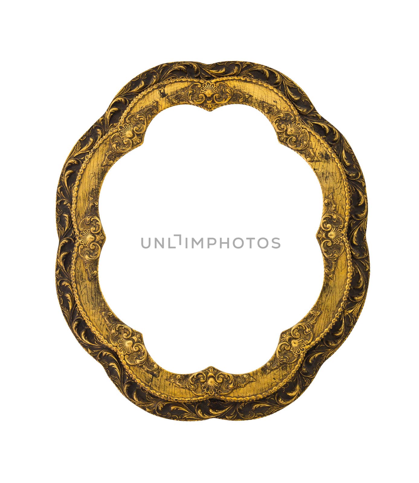 ancient style frame isolated with clipping path