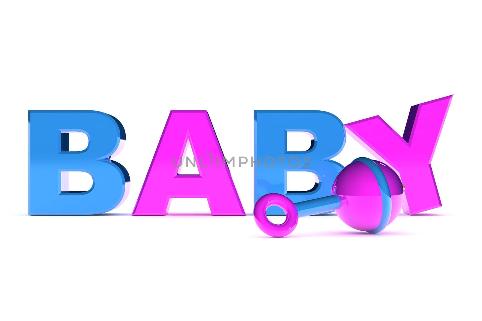 A Colourful 3d Rendered Baby Concept Graphic Illustration