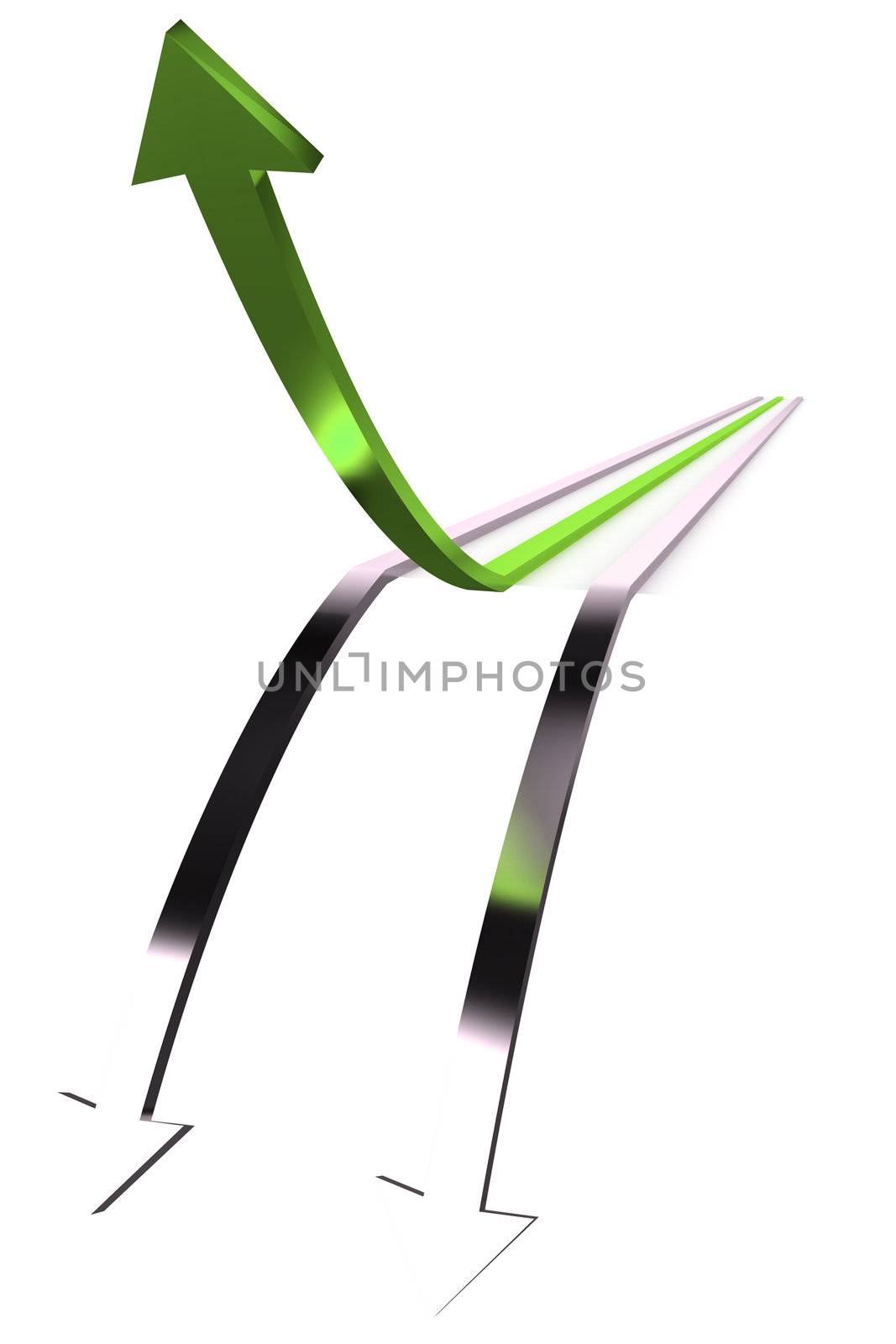 A Colourful 3d Rendered Success Arrow Illustration
