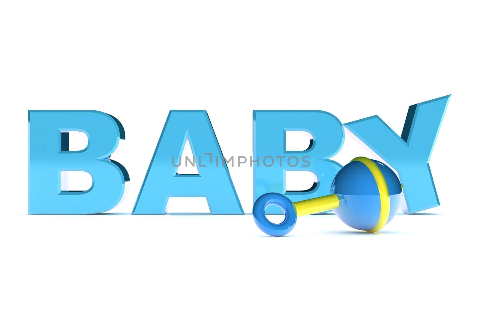 A Colourful 3d Rendered Baby Boy Text Illustration