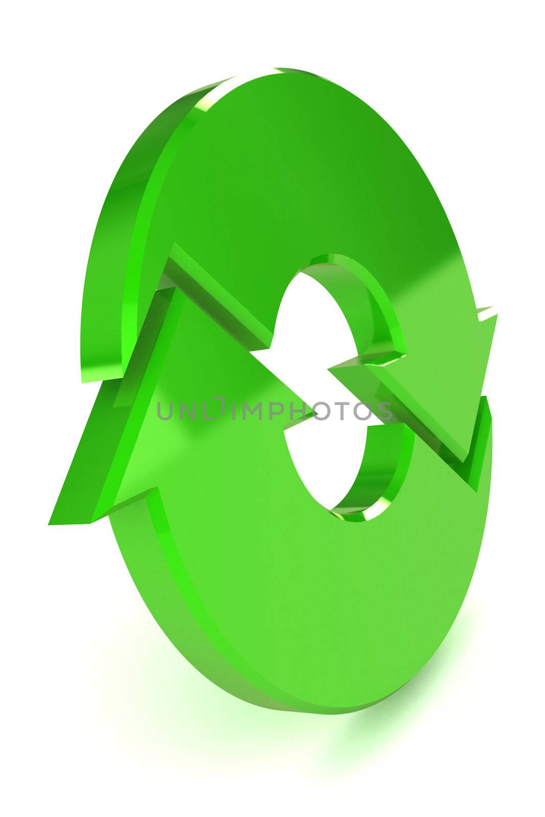 A Colourful 3d Rendered Green Process Arrow