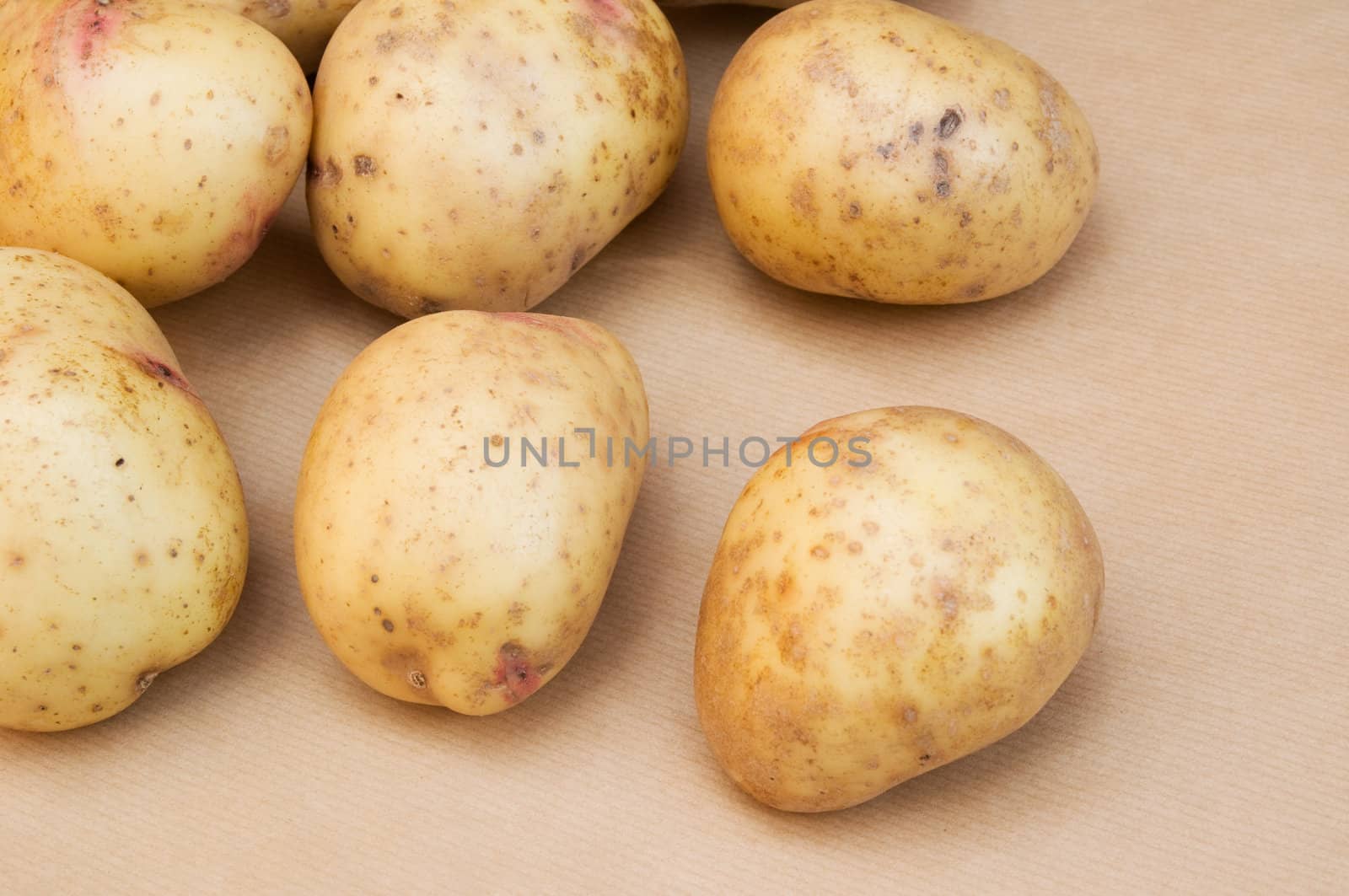 A Colourful Macro shot of a Selection of Fresh Potatoes