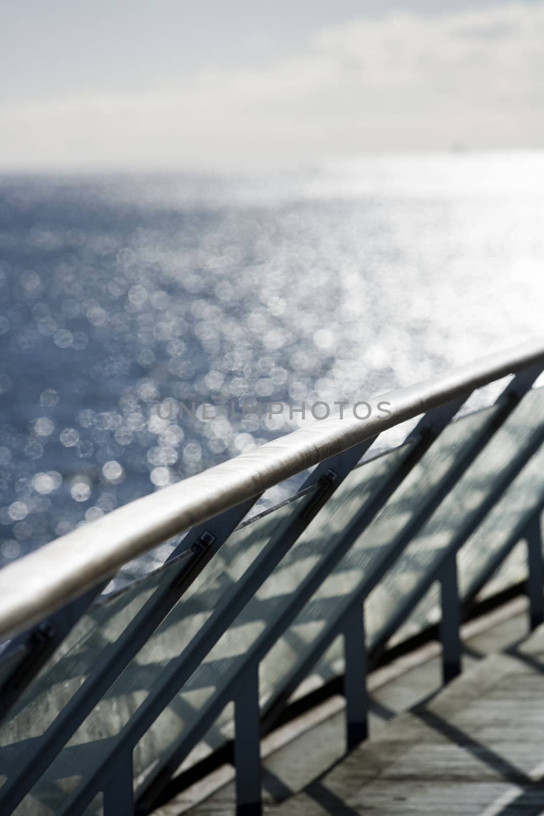 Unsharp view from a boat on a sunny day