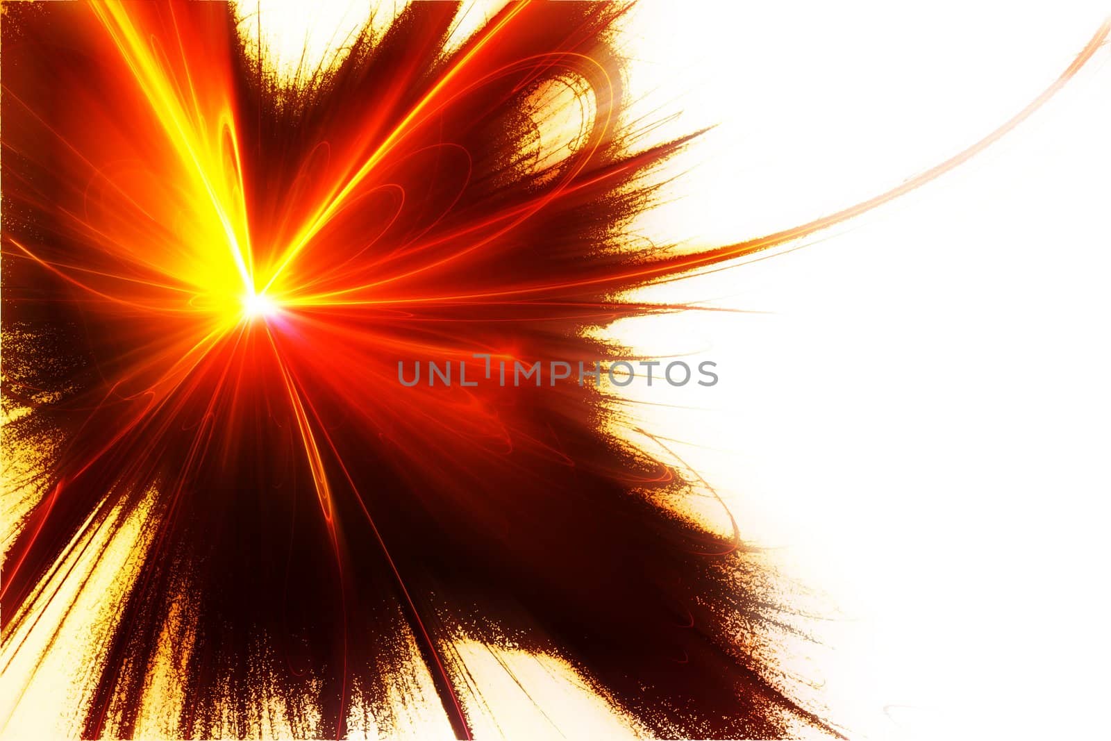 Abstract and futuristic fractal shape on white background