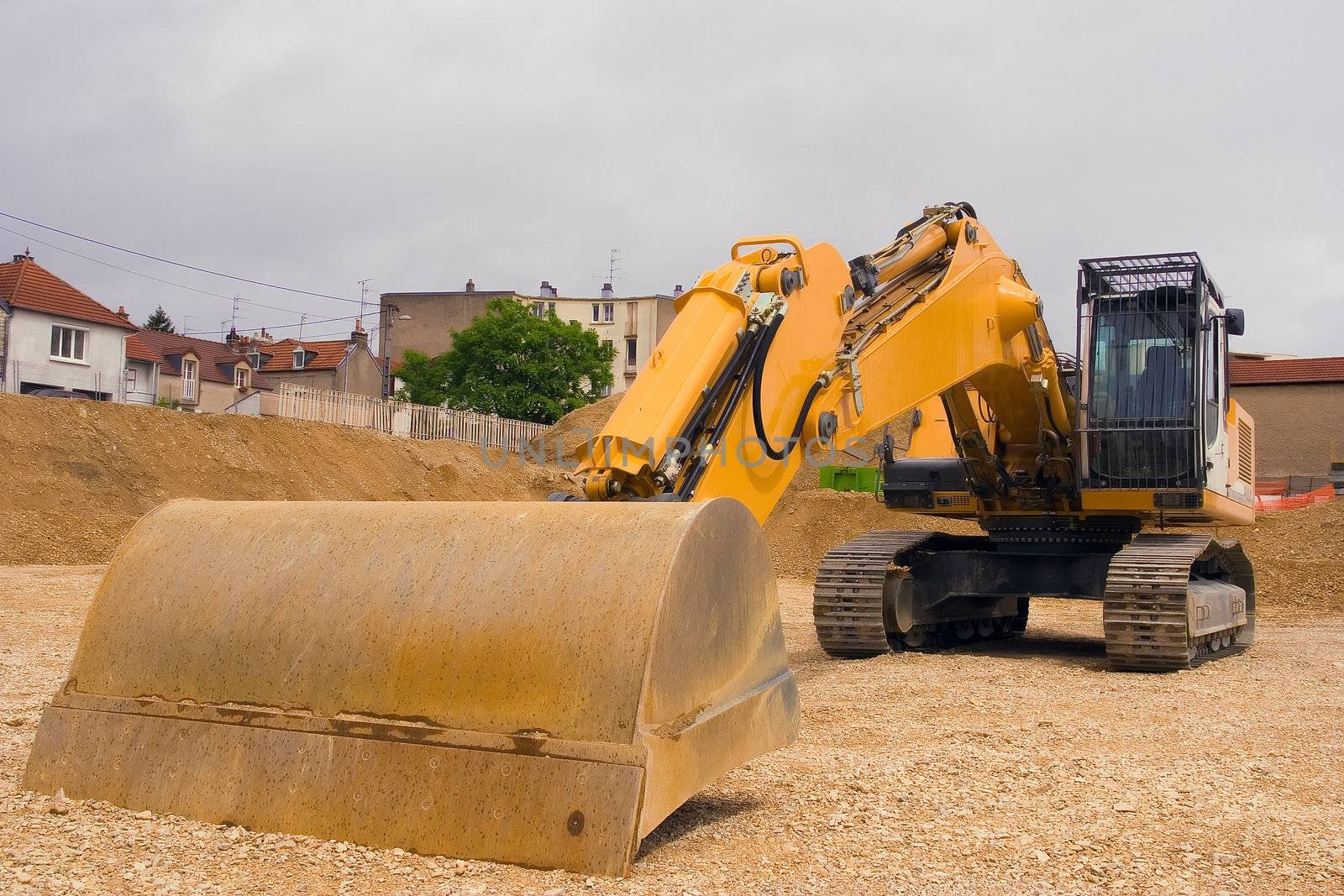 buckloader doing landscaping for new home