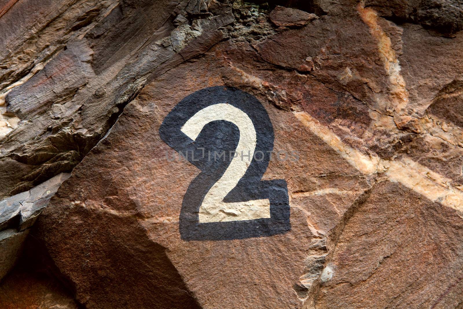 rock stone background with number two