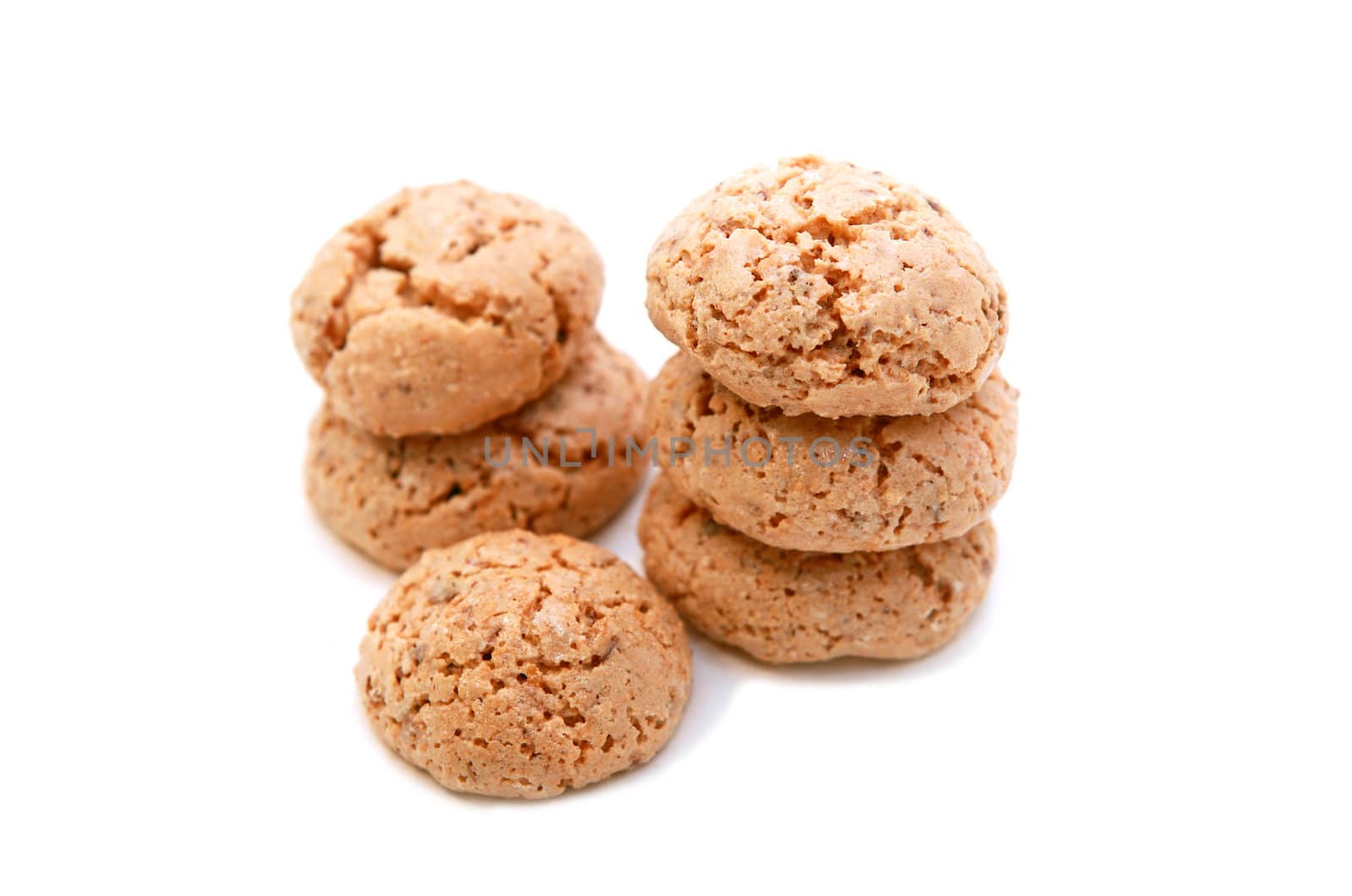 few delicious natural cookies on white background