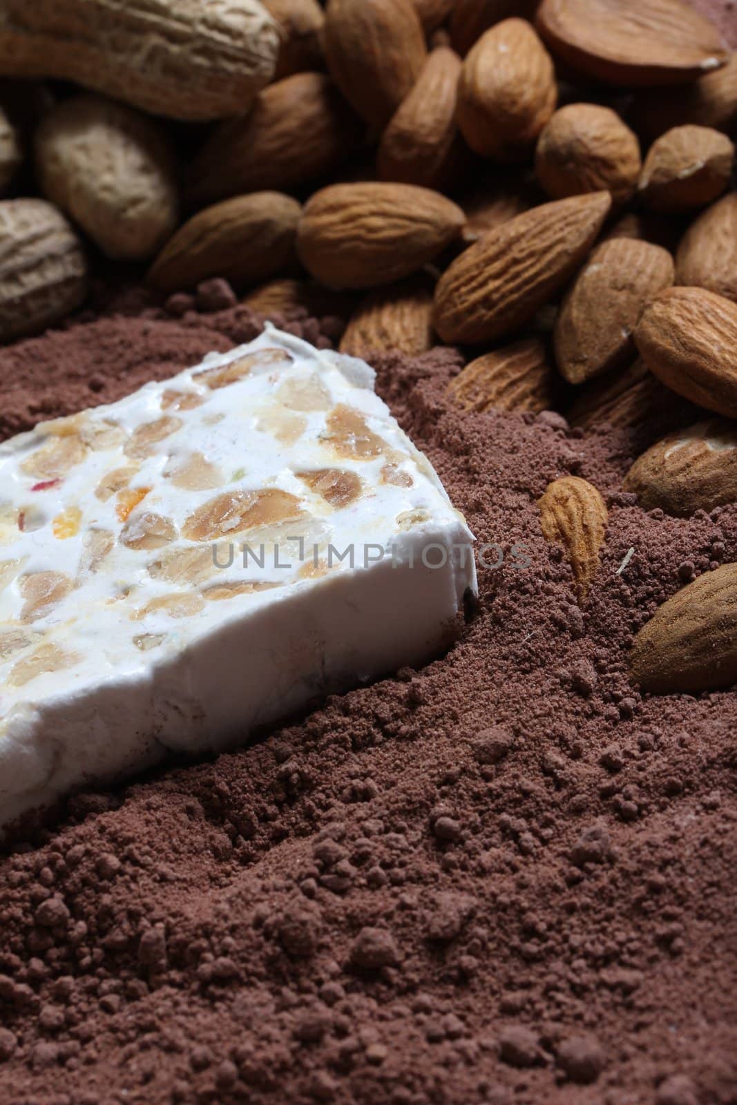 white nougat in cacao