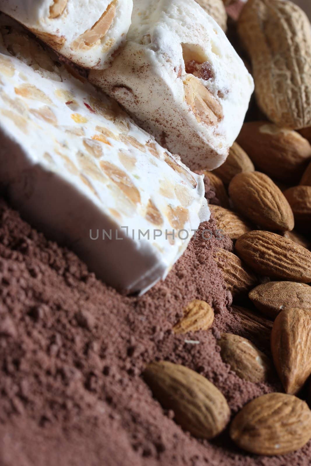 white nougat in cacao