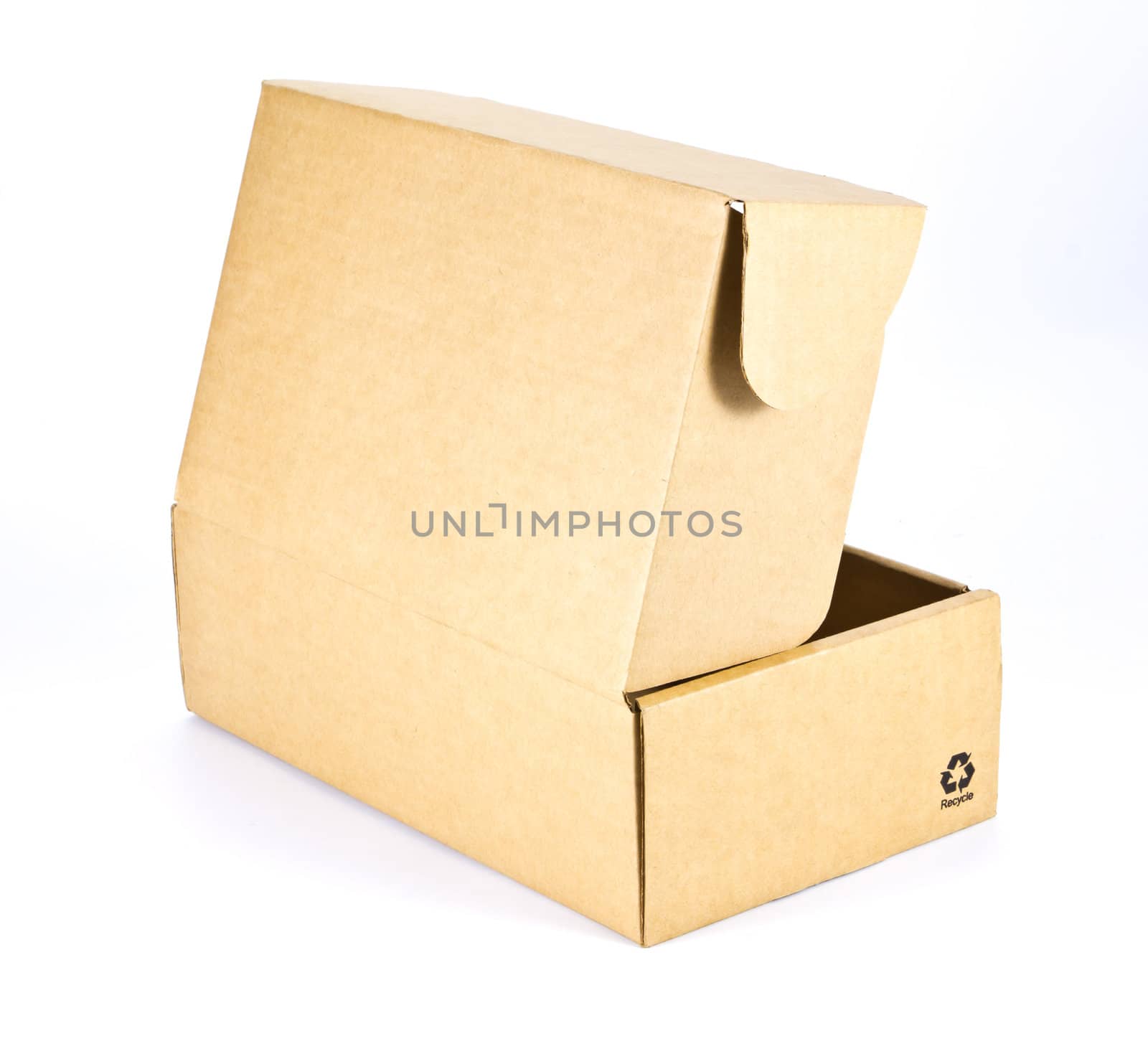 cardboard box on white background  by tungphoto