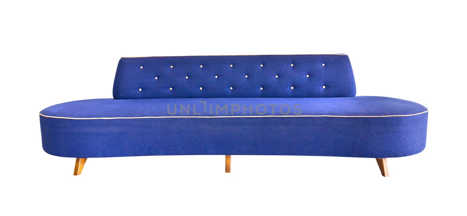 blue sofa isolated with clipping path