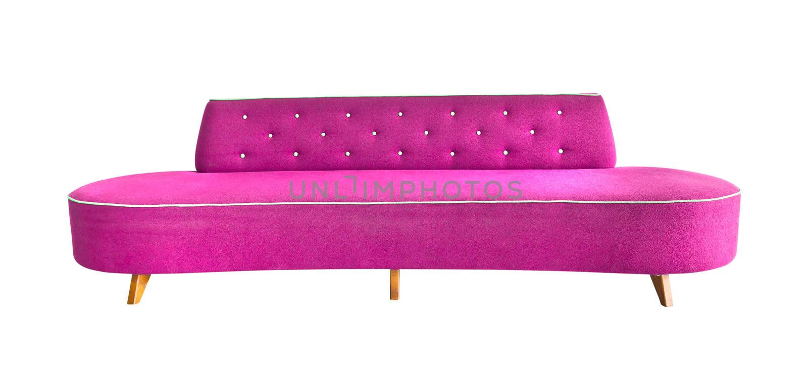 pink sofa isolated with clipping path by tungphoto