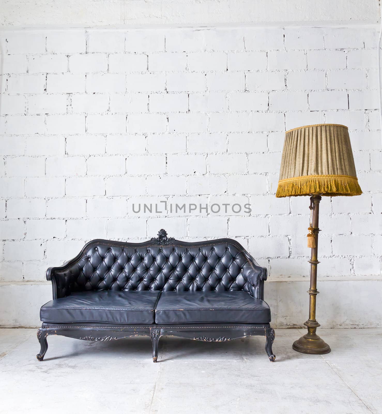 vintage luxury armchair in white room