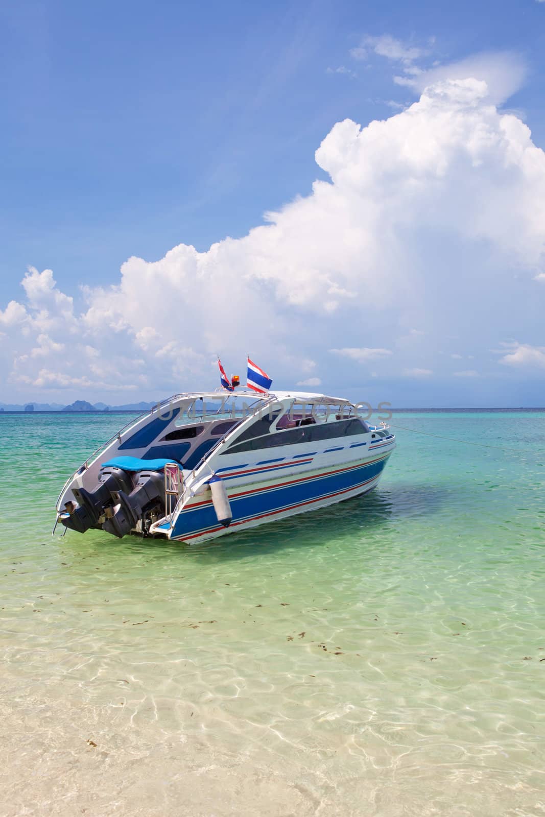 Speed Boat with blue sky in Thailand