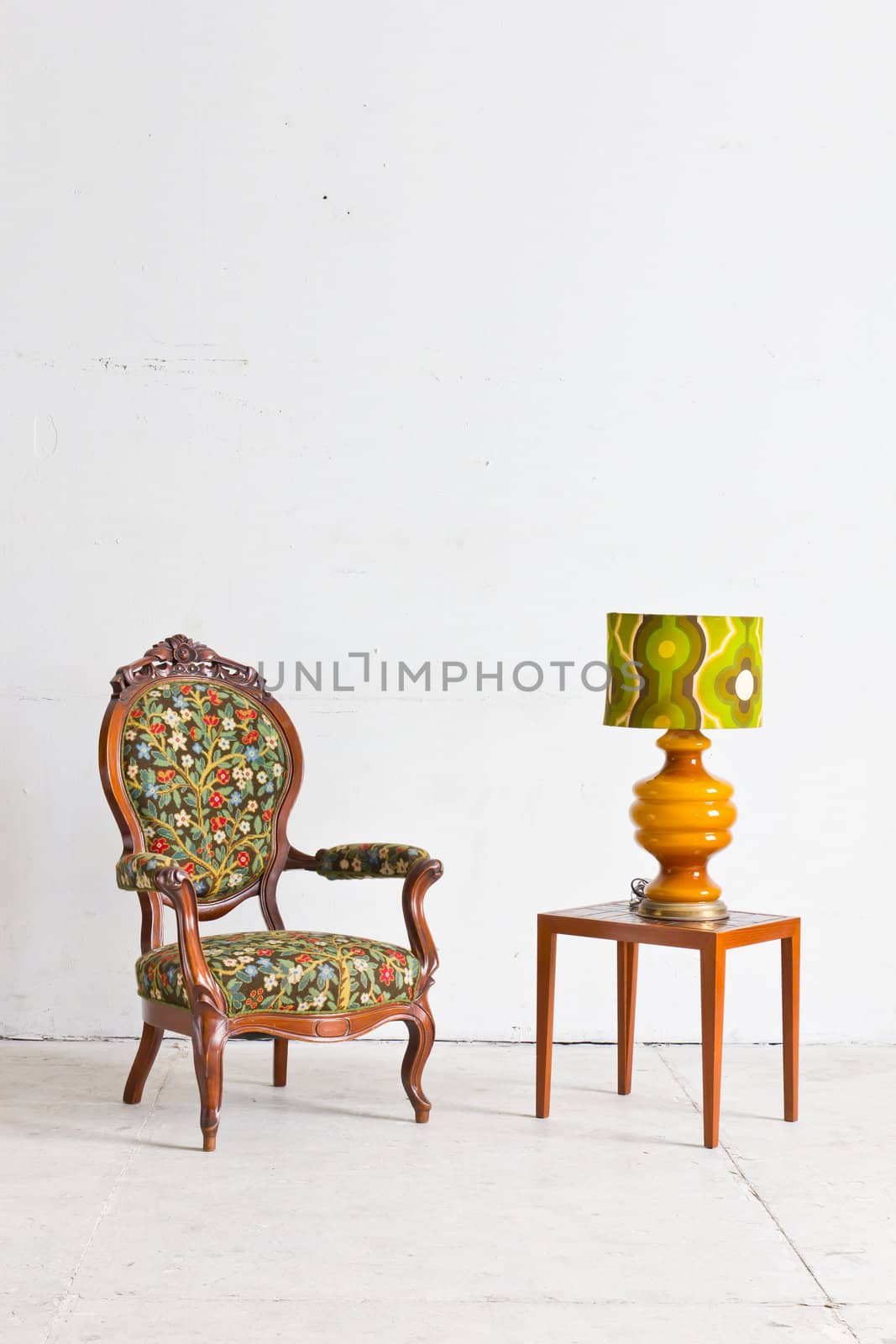 luxury armchair in white room  by tungphoto