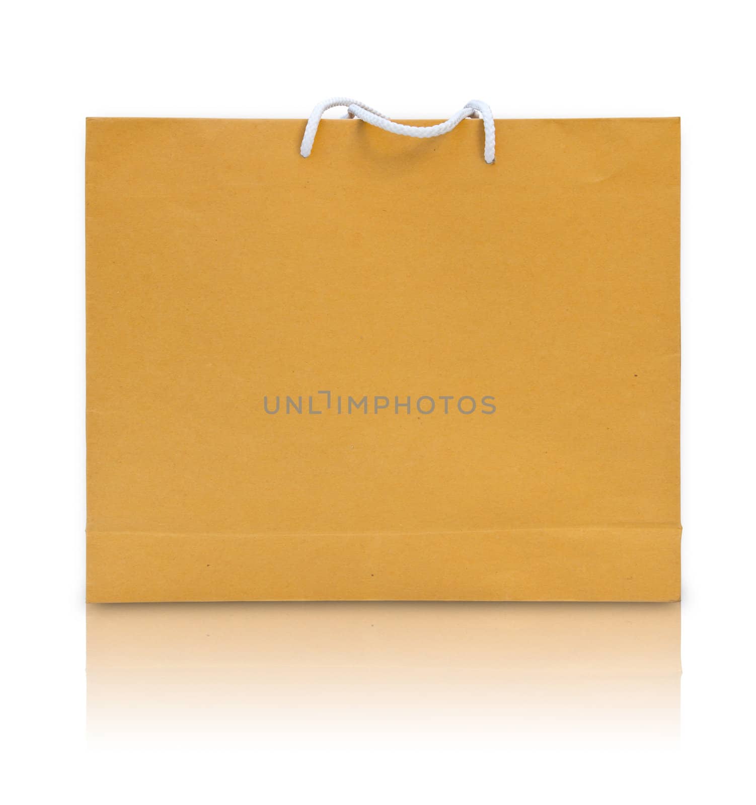 brown paper shopping bag isolated