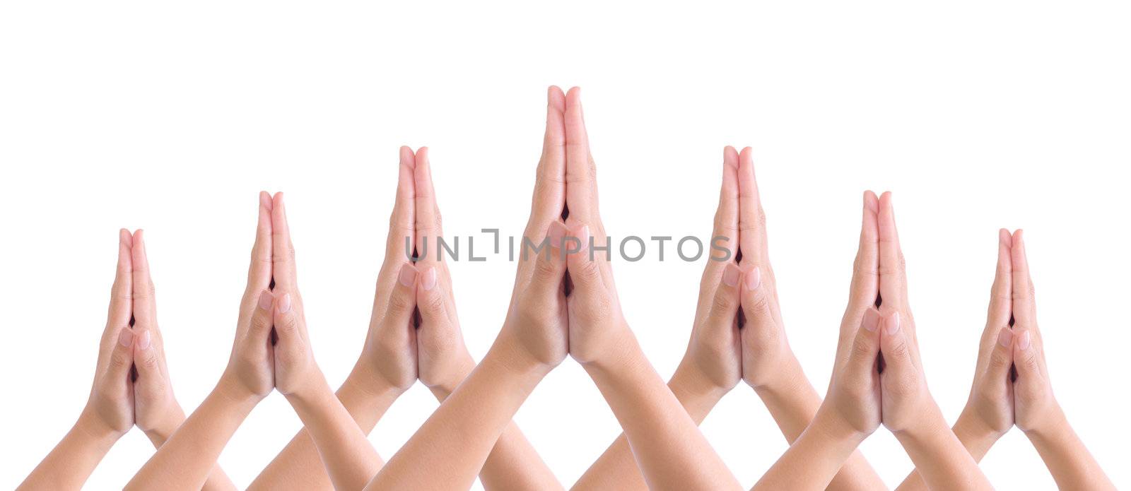 put hands together in salute