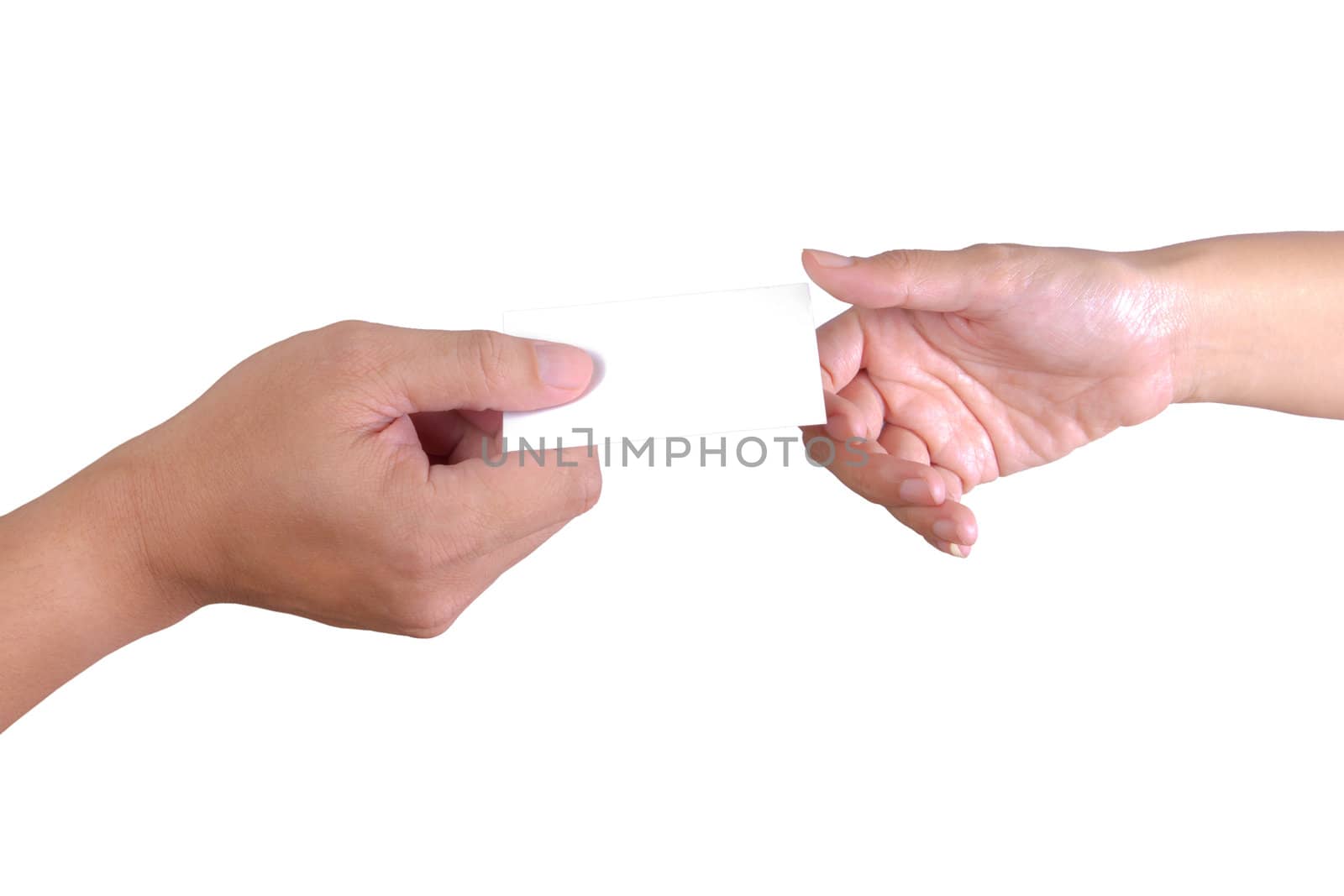 hand giving name card by tungphoto