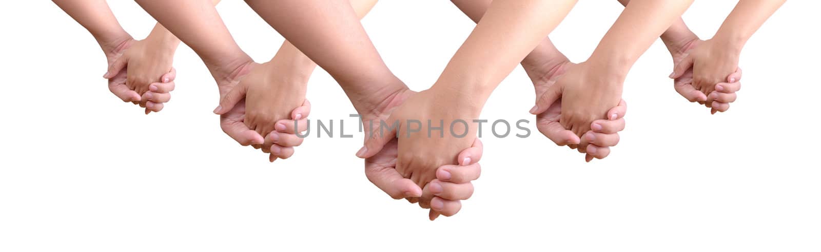 man holding woman hand isolated by tungphoto
