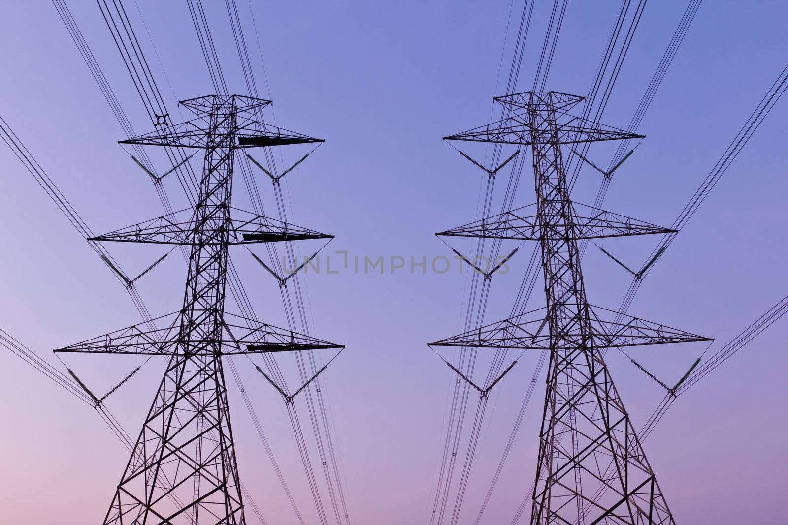 electrical high voltage power pylon by tungphoto