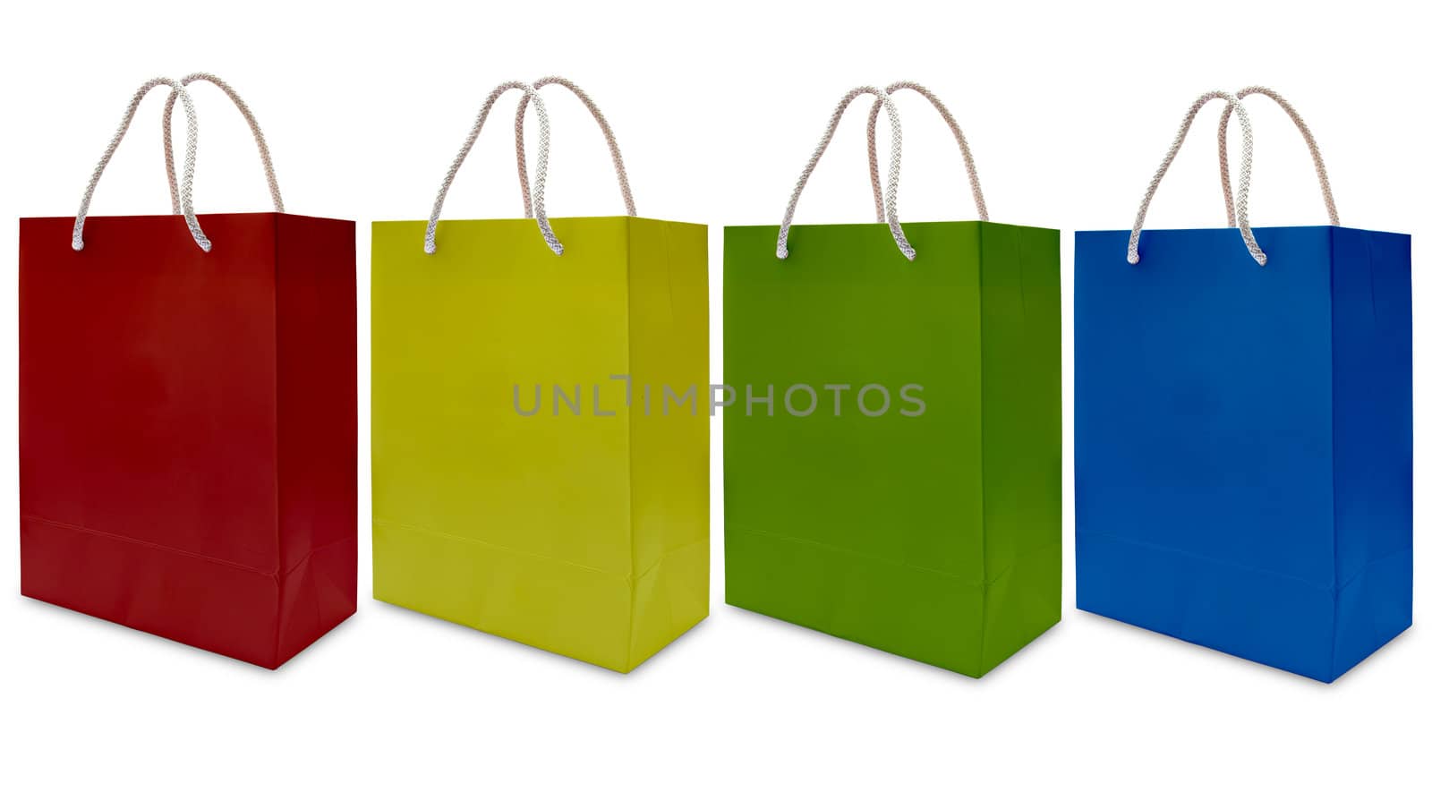 colorful paper shopping bag isolated by tungphoto