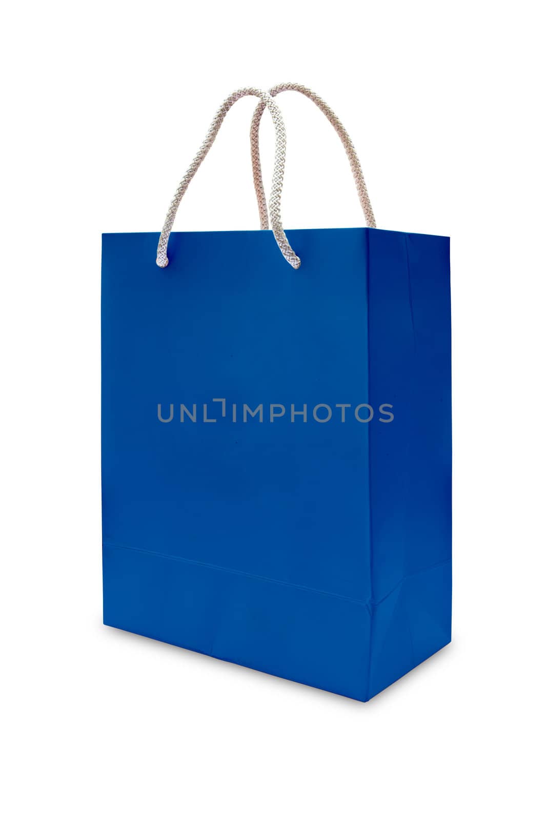blue paper shopping bag isolated by tungphoto
