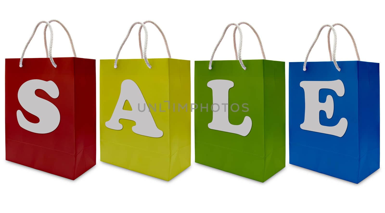 sale label on shopping  paper bag by tungphoto