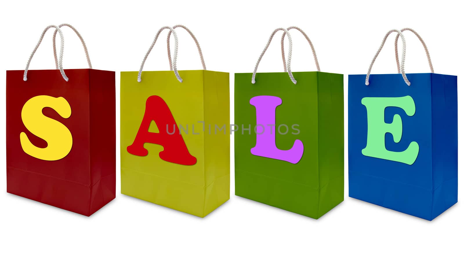 sale label on shopping  paper bag by tungphoto