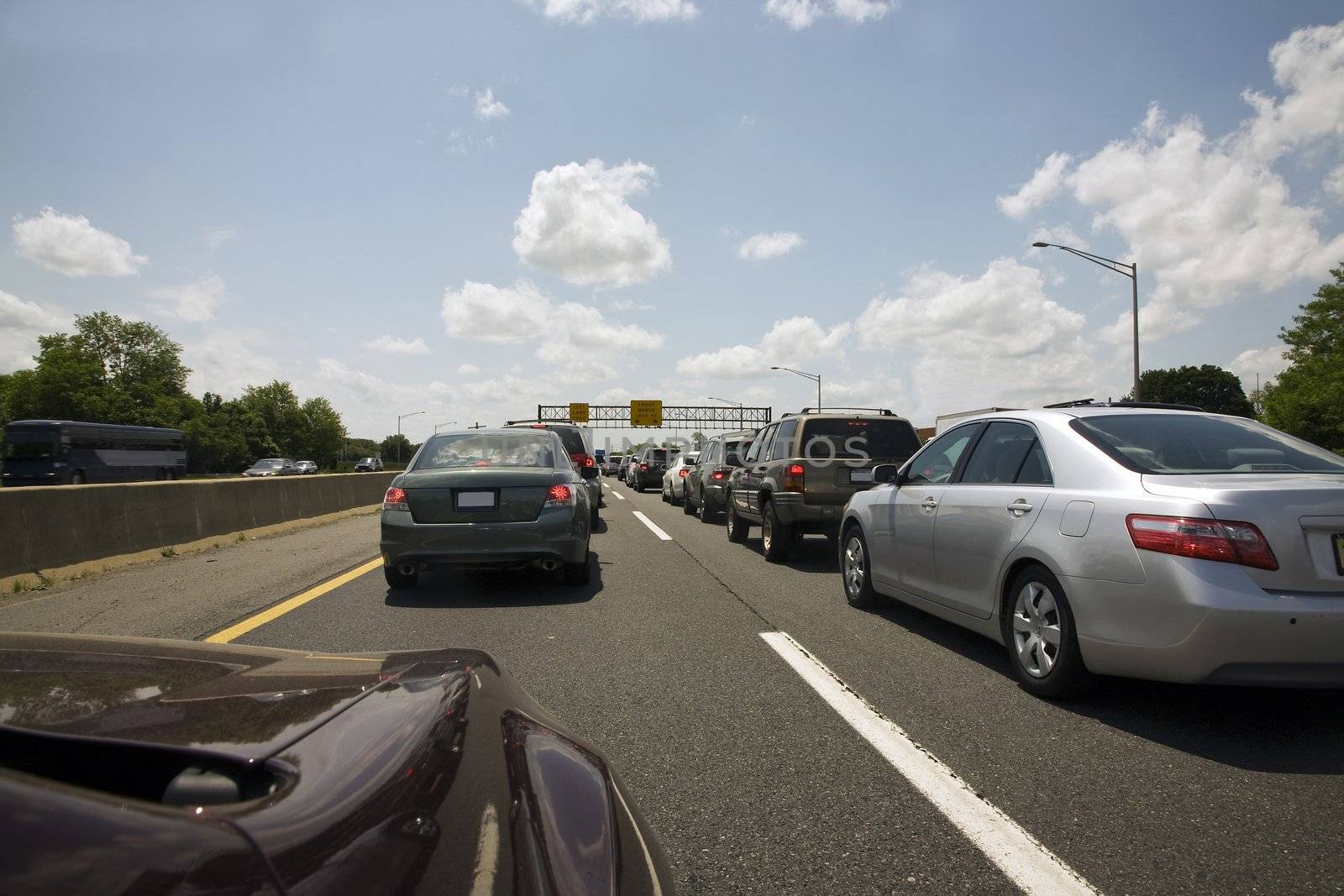 Traffic jam on the motorway.