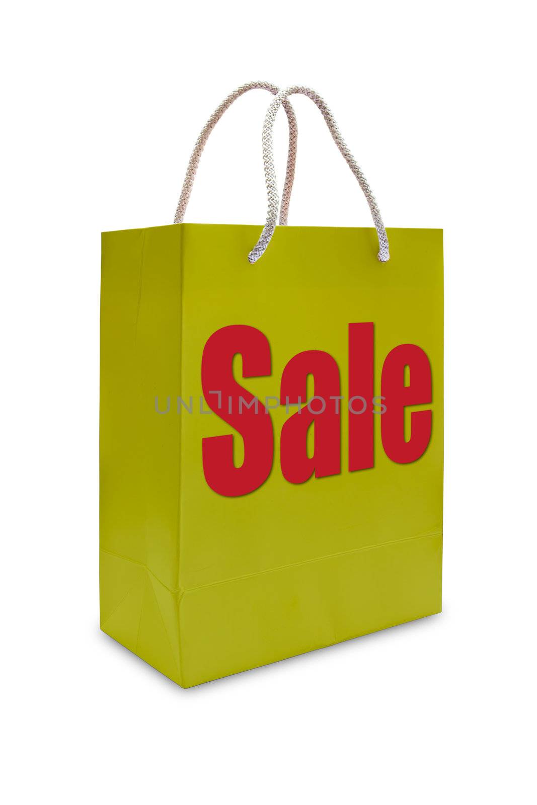 sale label on yellow shopping  paper bag  by tungphoto