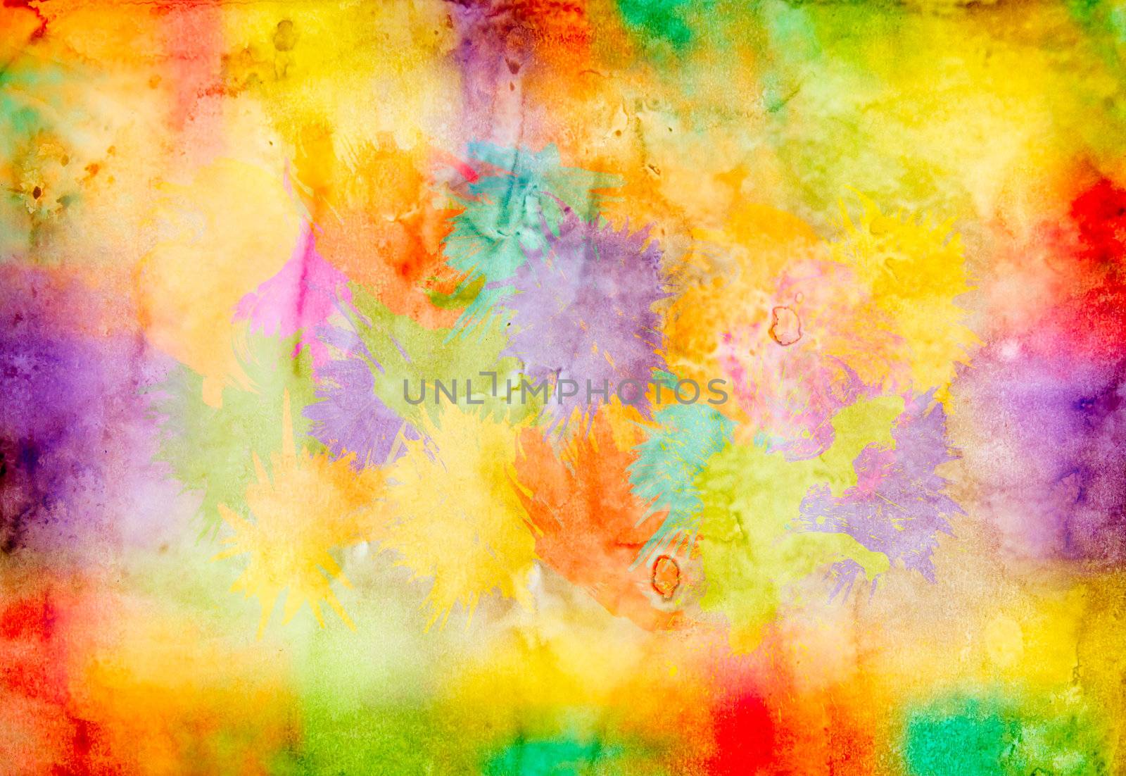 watercolor painting on grunge background by tungphoto