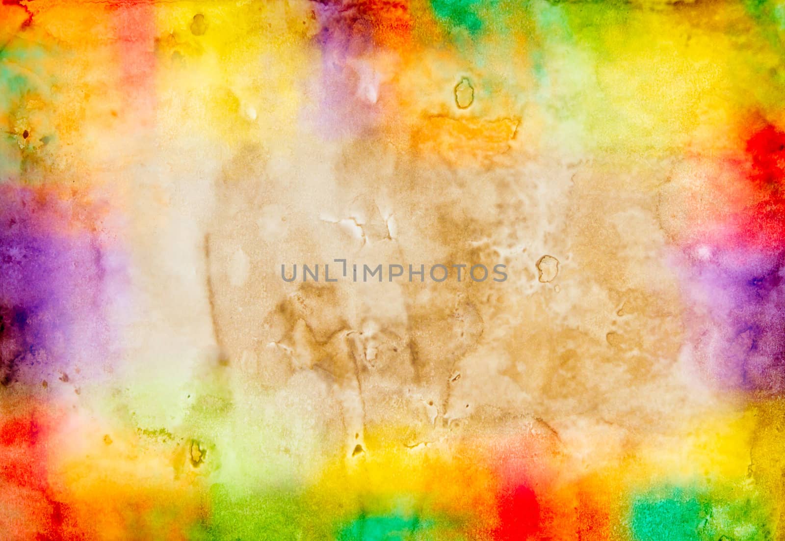 watercolor painting on grunge background by tungphoto