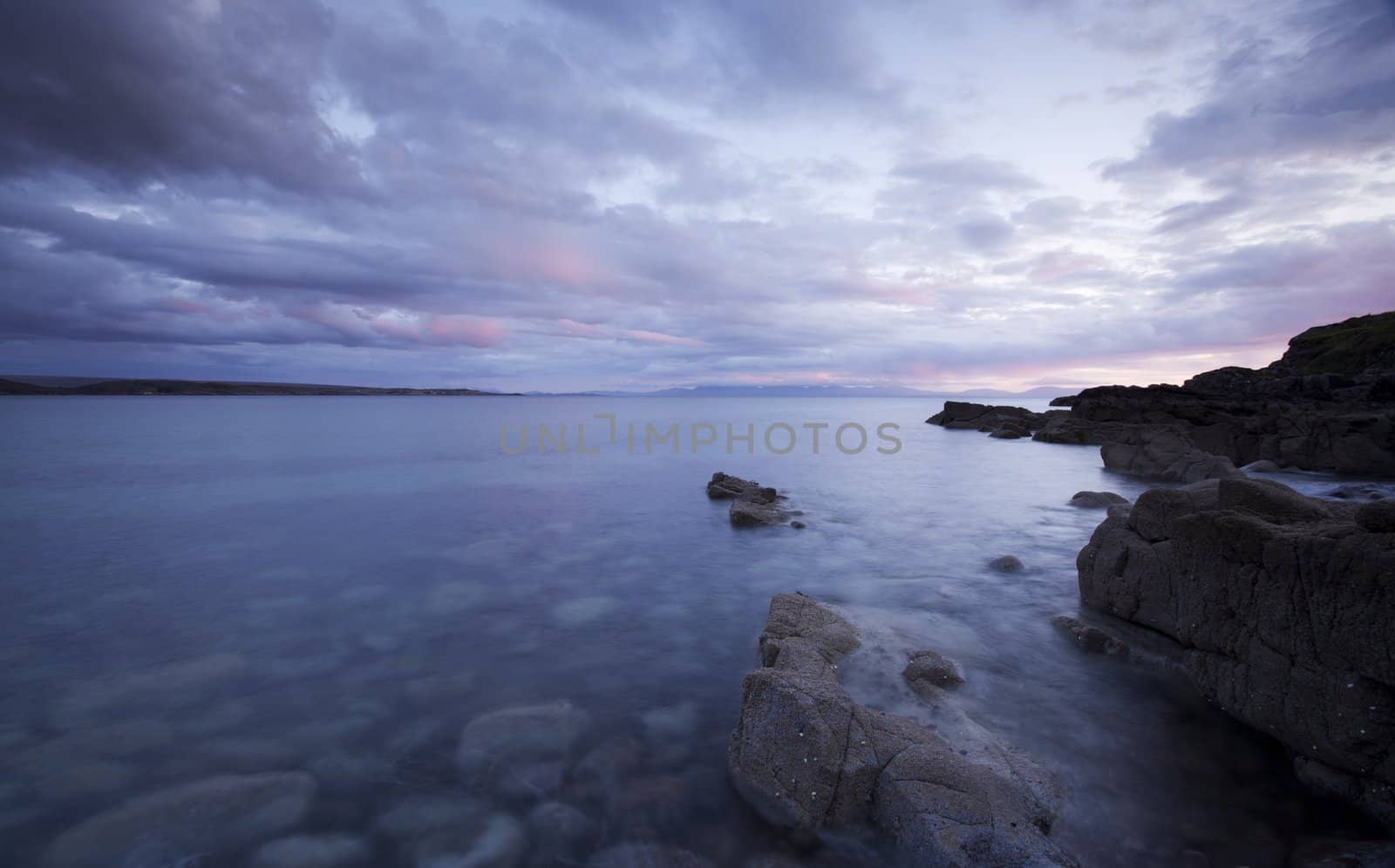 Beach on Gailoch peninsular over looking isle of skye