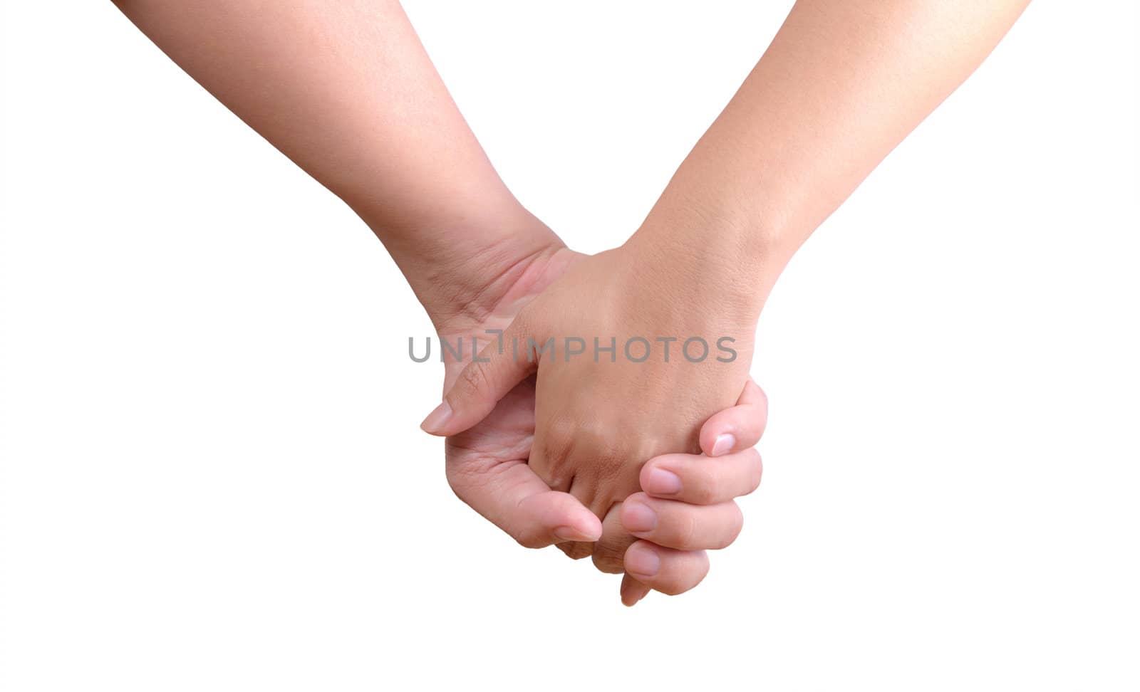 man holding woman hand isolated by tungphoto
