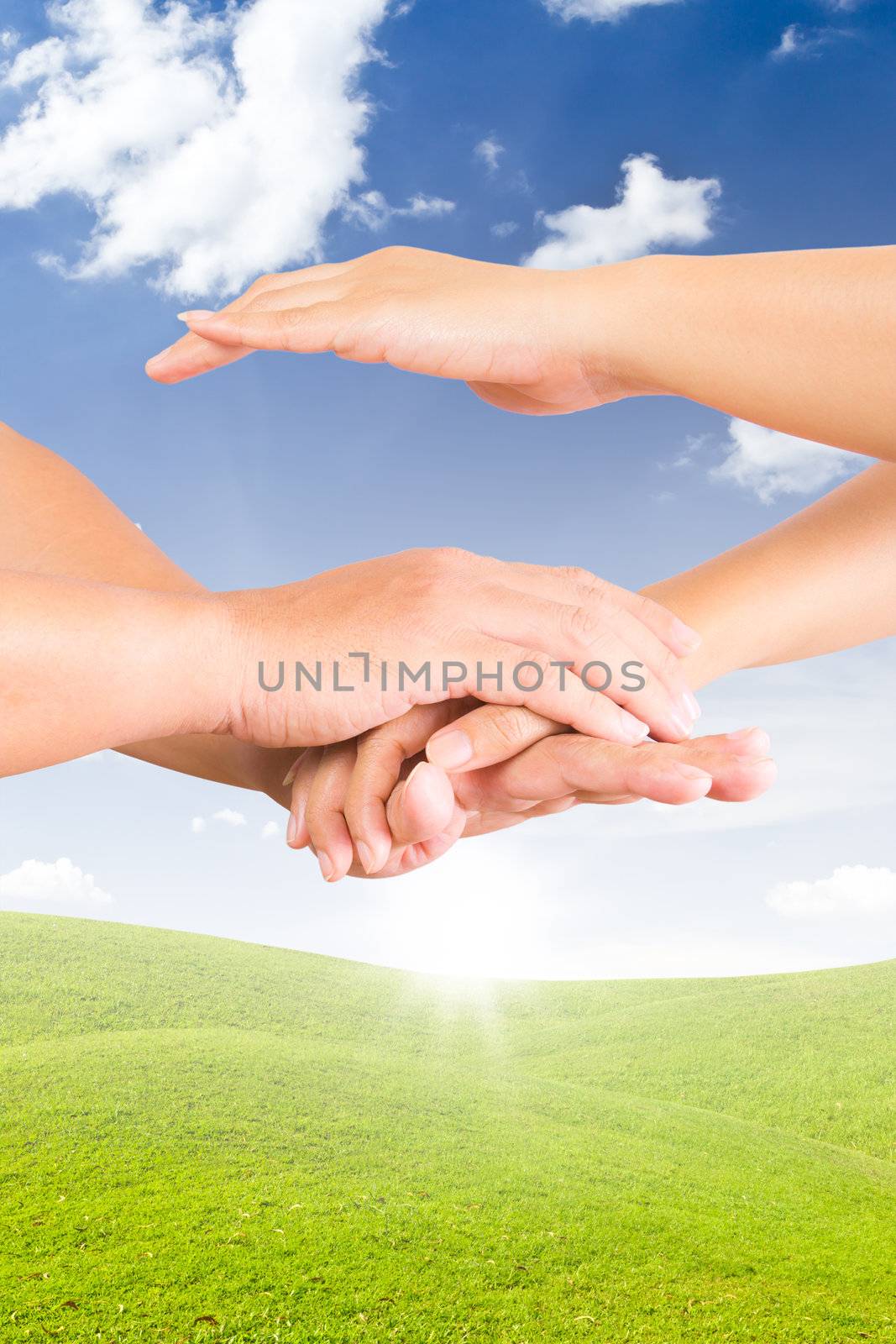 holding hand for new day