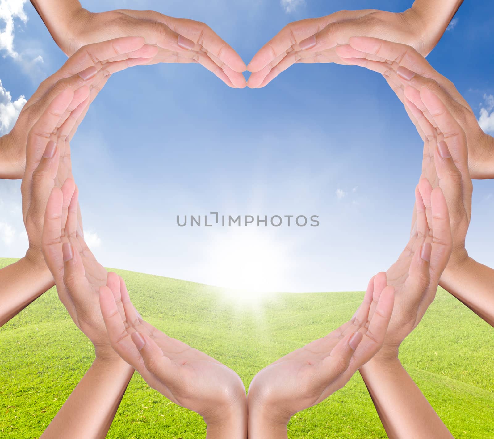 hands heart on new day by tungphoto