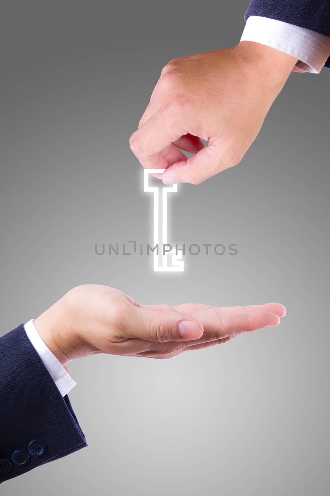 hand giving key