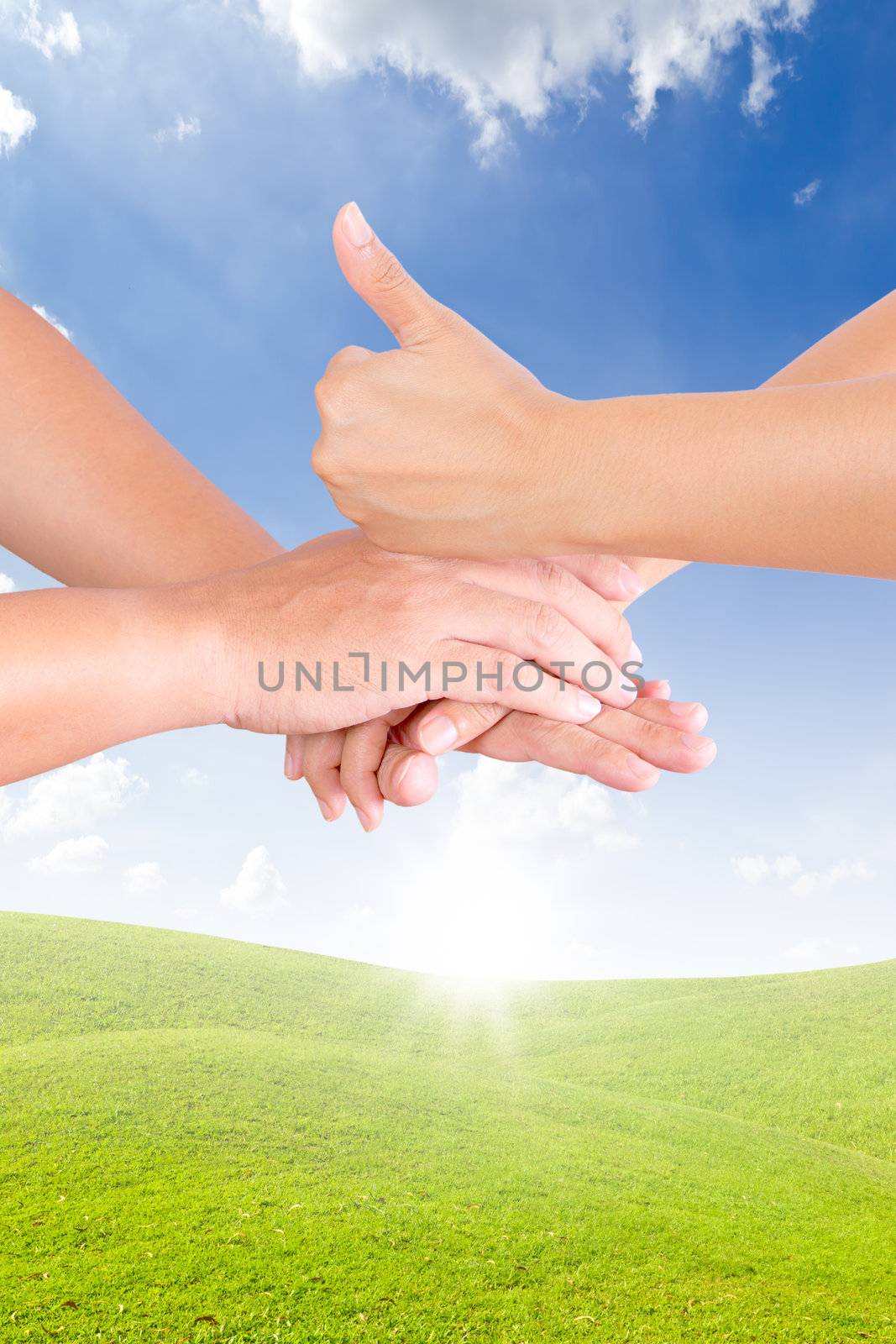 holding hand for new day