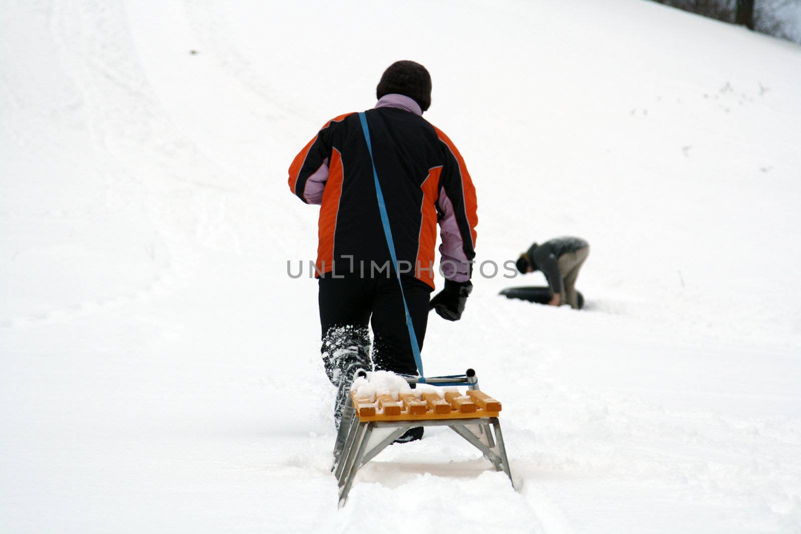 young people have fun in the winter