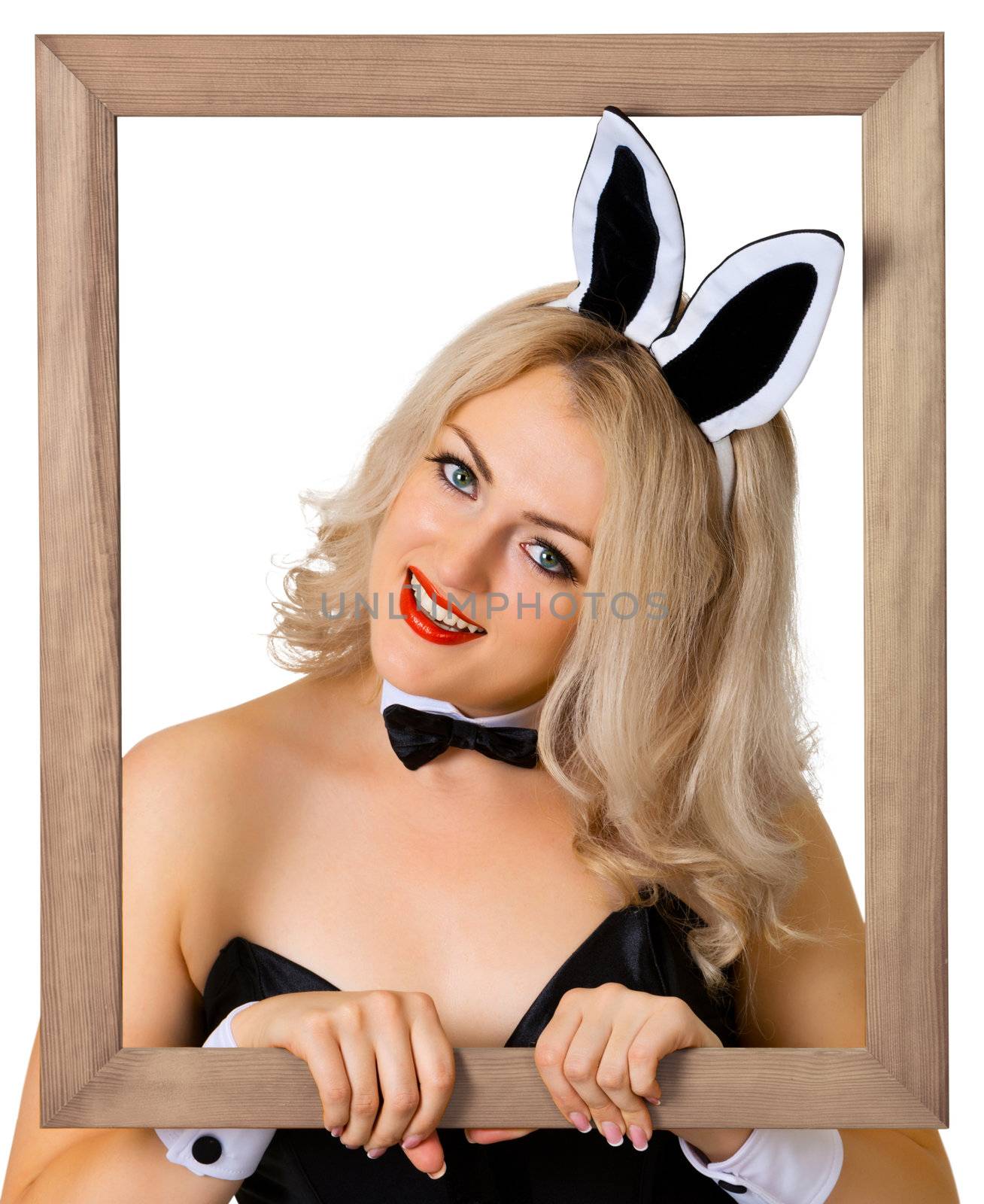 Beautiful girl - a rabbit in the frame by pzaxe