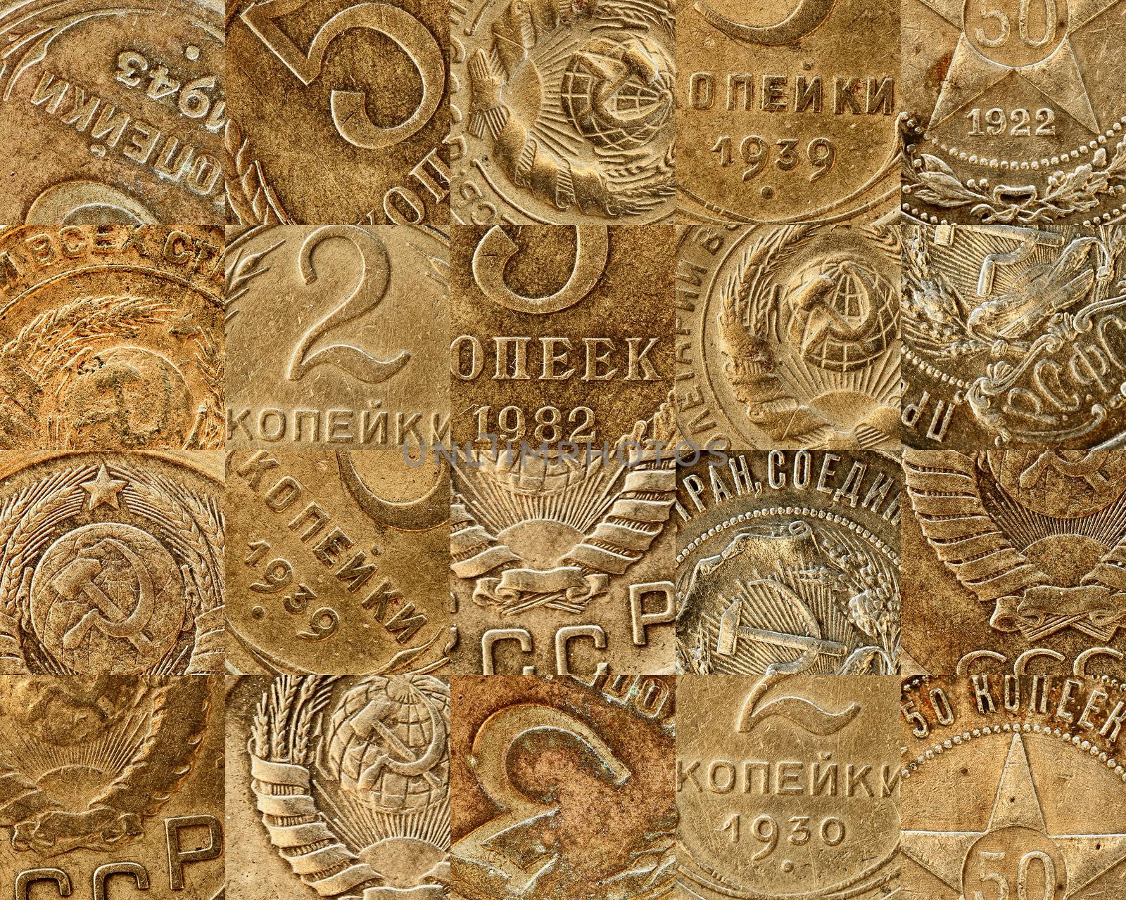 Old Soviet coins collage by pzaxe