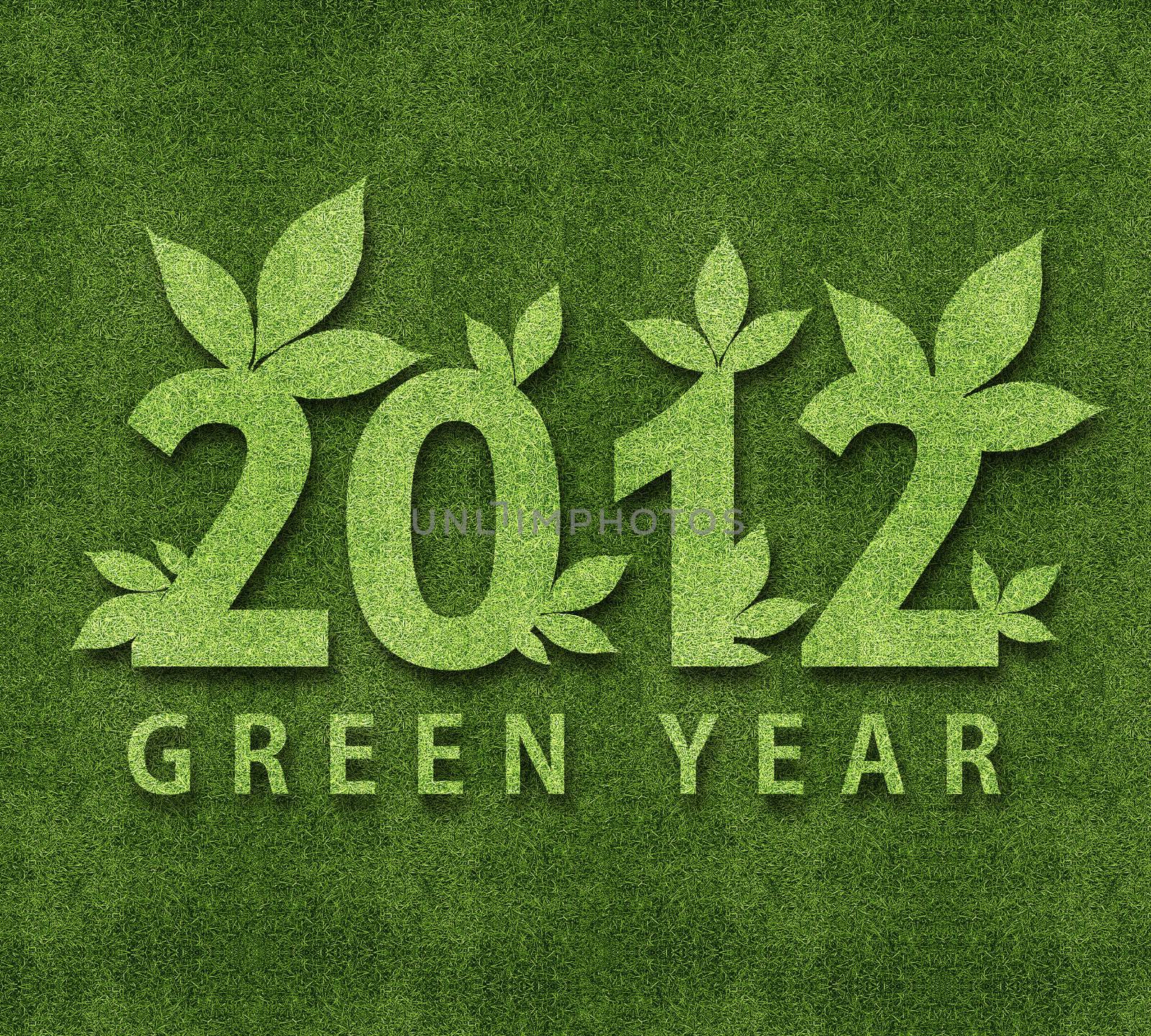 Happy new year 2012, ecology conceptual image for 2012 year.