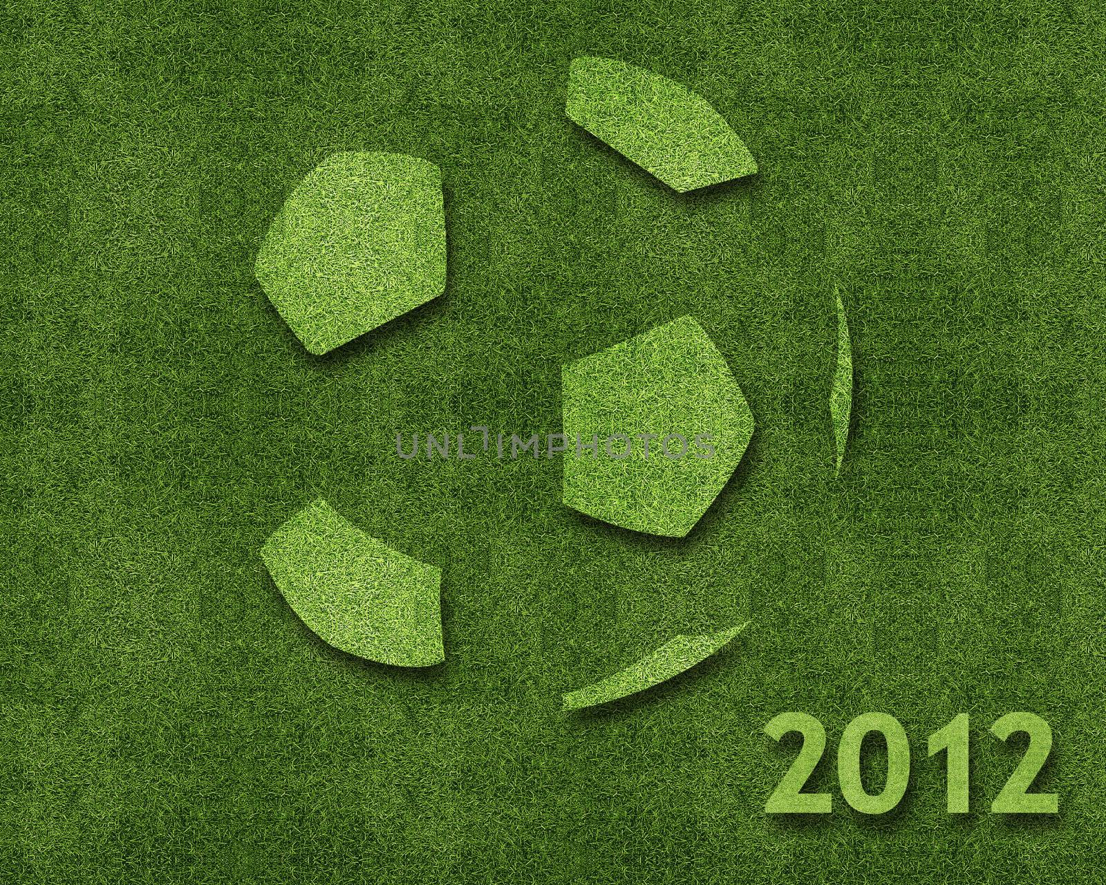 Happy new year 2012, soccer sport conceptual image