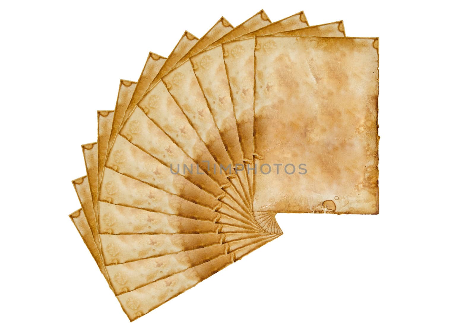 old vintage paper isolated on white background