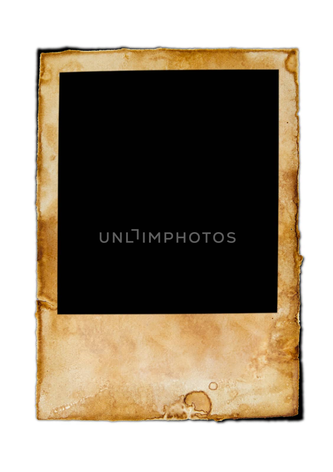 Blank vintage photo paper isolated on white background by tungphoto